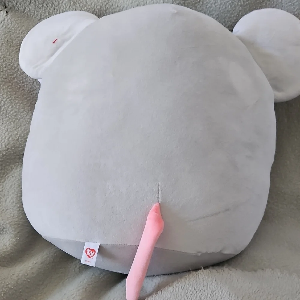 Ty Gray and Pink Stuffed Animal Plush - Picture 3 of 4